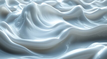 Fototapeta premium A close-up of smooth, undulating white material resembling waves or soft fabric.
