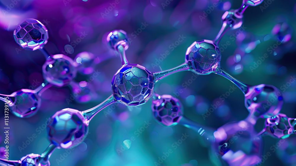 Poster three-dimensional molecular structure model rendering
