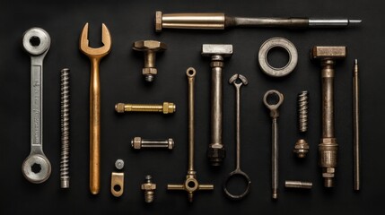 Obraz premium Assorted Plumbing Tools on a Dark Background