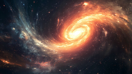 Fototapeta premium 3d cosmic fractal- a mesmerizing three-dimensional cosmic fractal design, evoking the Myst. Illustration