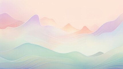 Soothing pastel mountainscape background creating a relaxing atmosphere