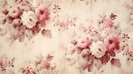 Vintage Floral Pattern with Elegant Roses