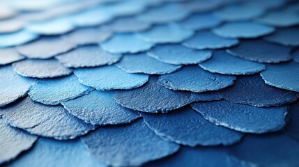 Fototapeta premium A close-up view of overlapping blue scales resembling fish skin or decorative tiles.