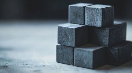 Conceptual Representation of a Tower of Blocks Symbolizing the Splitting of a Cube in a Creative and Artistic Style