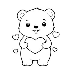 Fototapeta premium Adorable coloring page featuring cute animals. Perfect for kids' activity books, educational materials, and creative projects