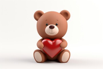 Fototapeta premium Cartoon heart cute bear.