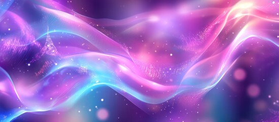 Obraz premium Abstract glowing pink and blue wavy nebula background.