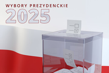 Wybory prezydenckie w Polsce - ilustracja 3D