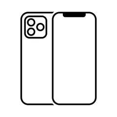 Latest smartphone line icons isolated on white background