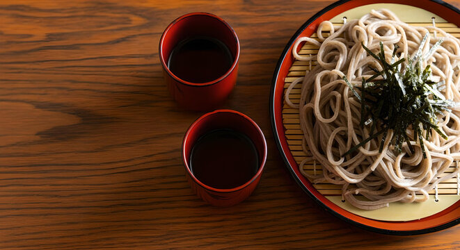 soba with chopsticks and bowl