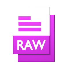 RAW File icon isolated on the white background