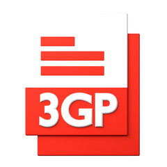 3GP File icon isolated on the white background