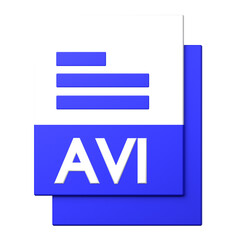 AVI File icon isolated on the white background