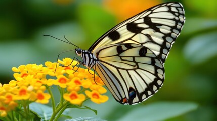 Elegant Butterfly on Vibrant Yellow Blossom