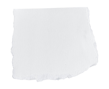 White ripped piece of paper isolated on transparent background PNG file