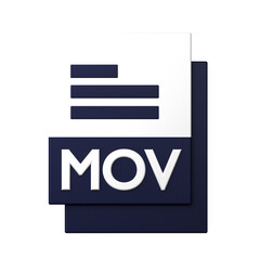 MOV File icon isolated on the white background