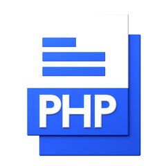 PHP File icon isolated on the white background