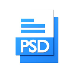 PSD File icon isolated on the white background