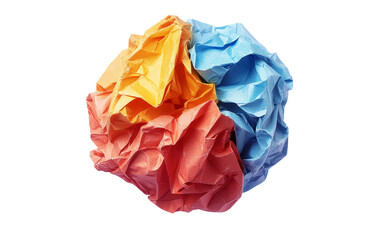 Fototapeta premium Crumpled Paper Ball on Transparent Background