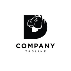 Fototapeta premium Letter D Hippo Logo Icon Vector