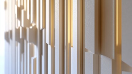 Obraz premium Abstract white geometric wall with light and shadow.