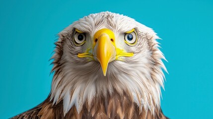 Fototapeta premium Majestic Bald Eagle Portrait Close up Wild Bird Nature Photography Wildlife Animal F