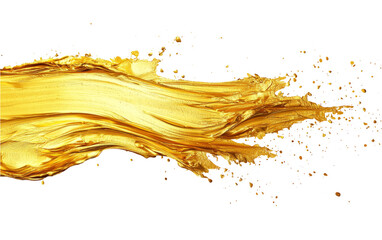 Golden Paint Stroke on Transparent Background
