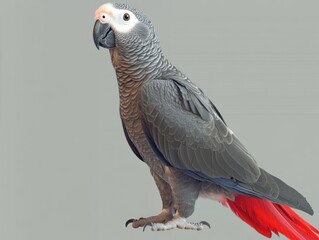 Obraz premium Majestic African Grey Parrot Portrait