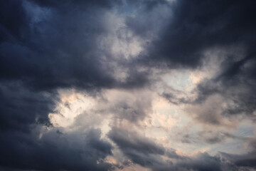 Obraz premium Dark cloudy sky in rainy season