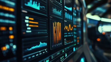 Obraz premium Data visualization dashboard displaying various metrics