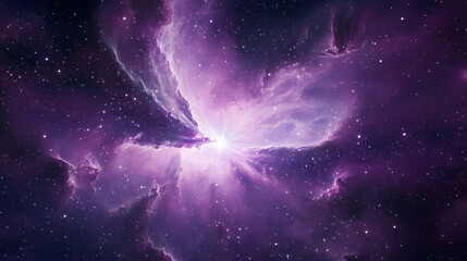 Fototapeta premium A purple starry sky background with stars and nebula in space, purple galaxy texture for design or print. vector illustration,. Starry. Illustration