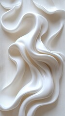 Abstract white swirls, cream texture.