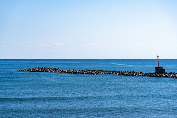 宮崎県宮崎市港東2丁目付近からみた海景