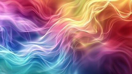 Obraz premium Abstract Colorful Waveforms: Glowing, iridescent, flowing, dynamic energy.