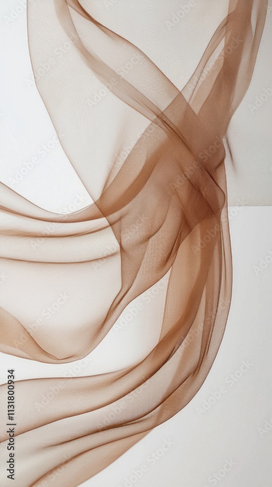 Poster delicate sheer fabric drapes gracefully, its warm tones creating an atmosphere of sophistication. th