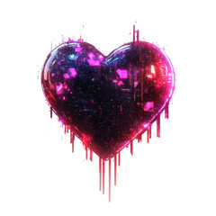 Vibrant heart shape with glittering colors on an isolated background.
