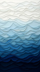 Fototapeta premium Abstract layered waves in gradient blue tones create a soothing visual effect.