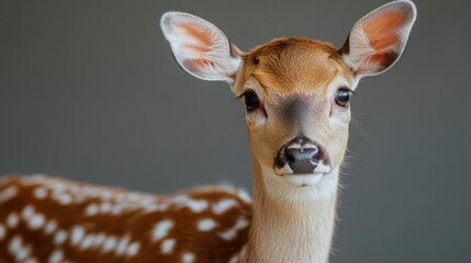 Obraz premium Captivating Close-Up of a Majestic Deer?s Face Showcasing Its Intricate Features and Expressive Eyes, Evoking a Sense of Wild Beauty and Connection with Nature in a Forested Setting