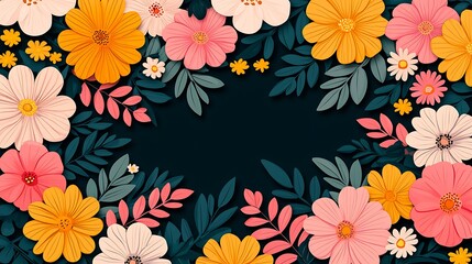 Obraz premium Vibrant floral arrangement studio digital art colorful background close-up nature's beauty