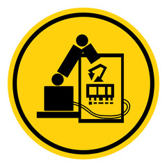 Beware of Robot Symbol Sign, Vector Illustration, Isolate On White Background Label. EPS10