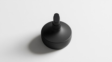 Fototapeta premium A sleek black pump dispenser on a minimalist surface, designed for liquid products.