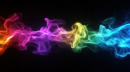 Fototapeta premium Abstract Rainbow Smoke Swirl: A Vibrant Digital Artwork