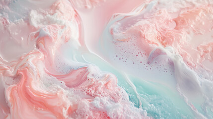 Obraz premium A soft dance of watercolor where pink and blue hues gently blend, creating a backdrop that whispers tranquility.