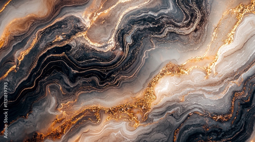 Poster a mesmerizing display of mocha mousse marble showcases fluid patterns in shades of brown, gray, and 