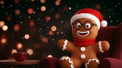 Pgingerbread man, sit on an armchair