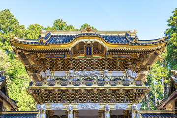 Yomeimon gate of Nikko Tosho gu shrine in Nikko, Tochigi Prefecture, Japan.