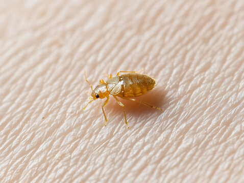Close-up of an bed bug bite on the human skin	
