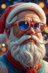 Modern elegance meets holiday spirit in this stylish Santa Claus vector illustration.