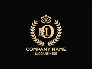 Fototapeta premium MO Luxury monogram gold logo design