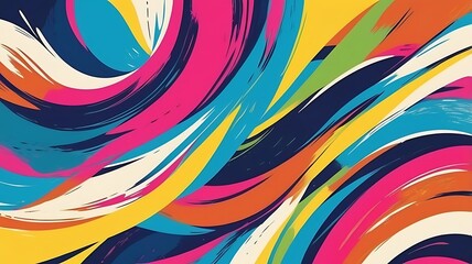 Obraz premium Abstract Colorful Swirling Paint Strokes Artwork